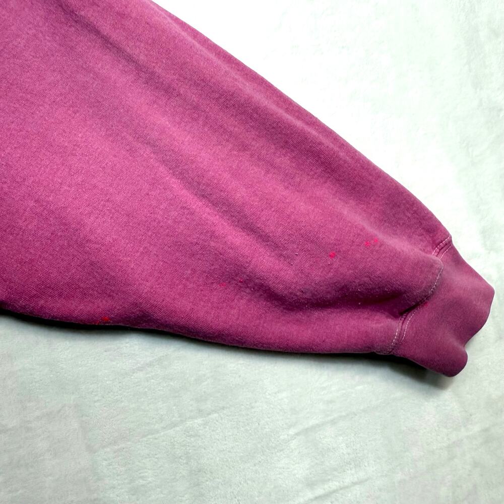 Nirvana S/M Dyed Sweatshirt Pink UO Oversized Grunge Off-Shoulder Smile Sleeve - Picture 6 of 9